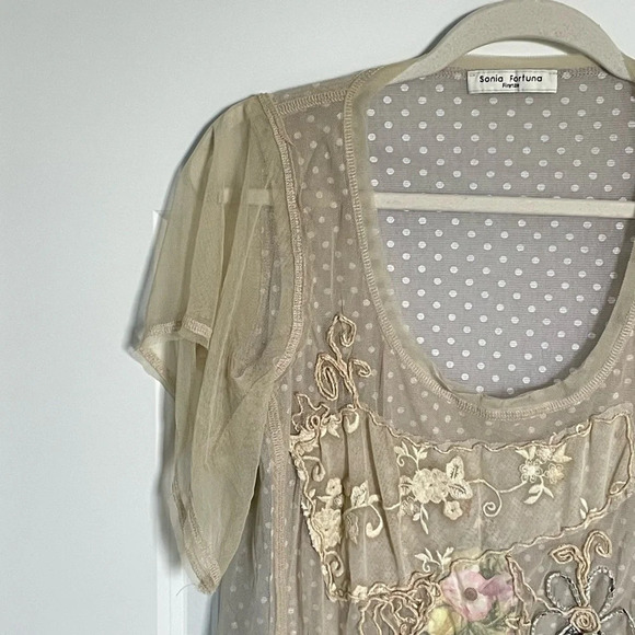 Sonia Fortuna Embroidered Power Net Blouse Top 29785 - Picture 5 of 15